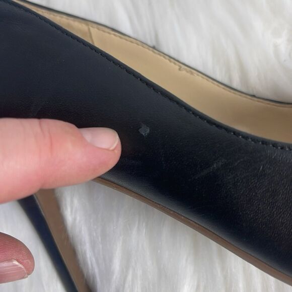 Sole Society Luneira Black Leather Stiletto Pointed Toe Heels Sz 7 - Picture 8 of 8